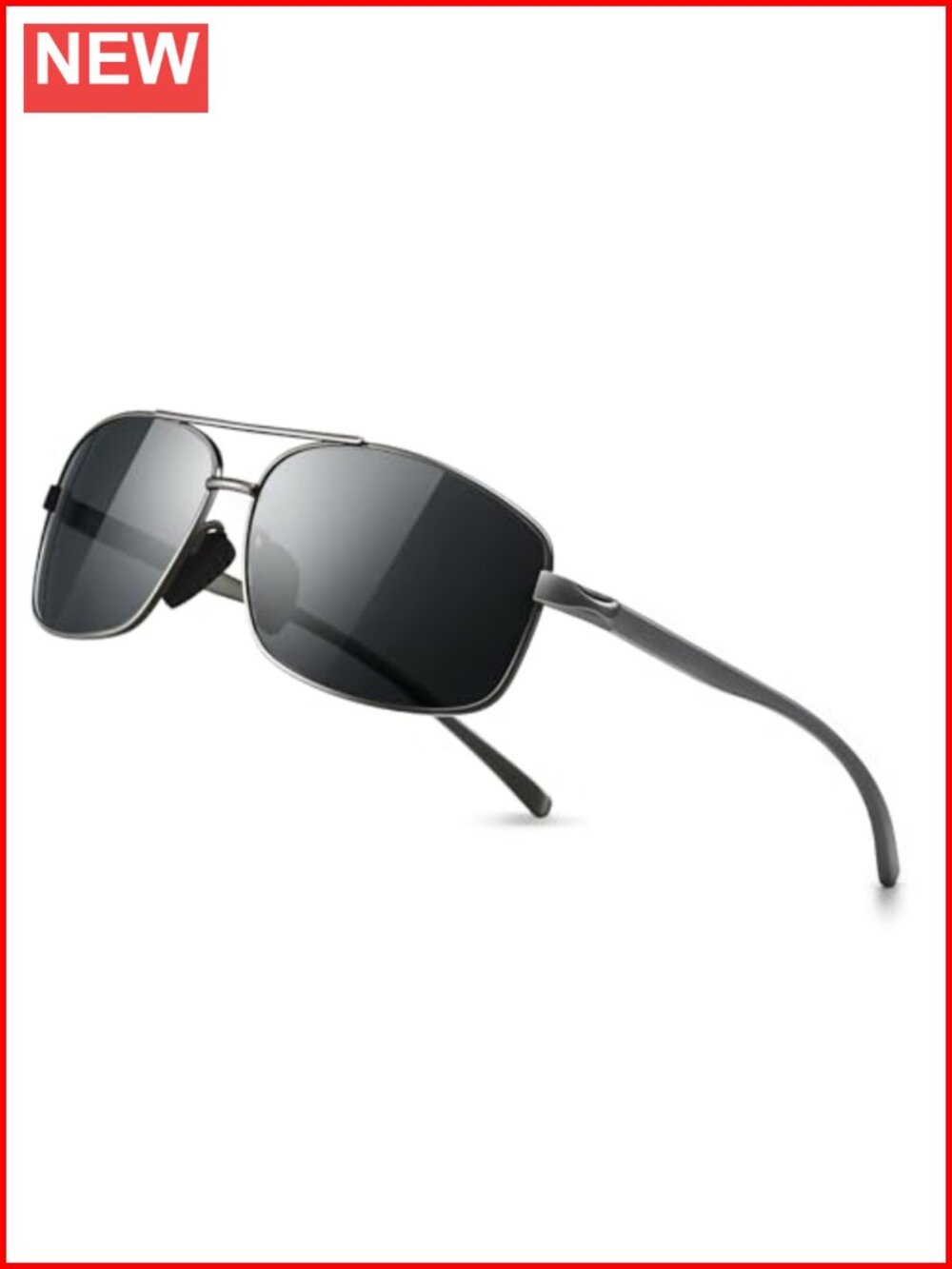 Ultra Lightweight Rectangular Polarized Sunglasses UV400 Protection